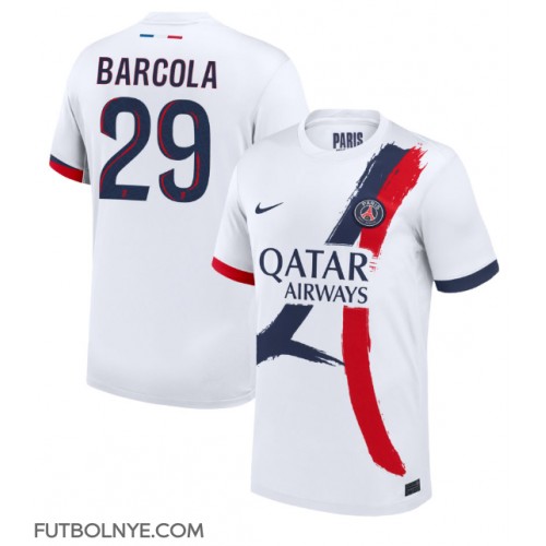 Camiseta Paris Saint-Germain Bradley Barcola #29 Visitante Equipación 2024-25 manga corta